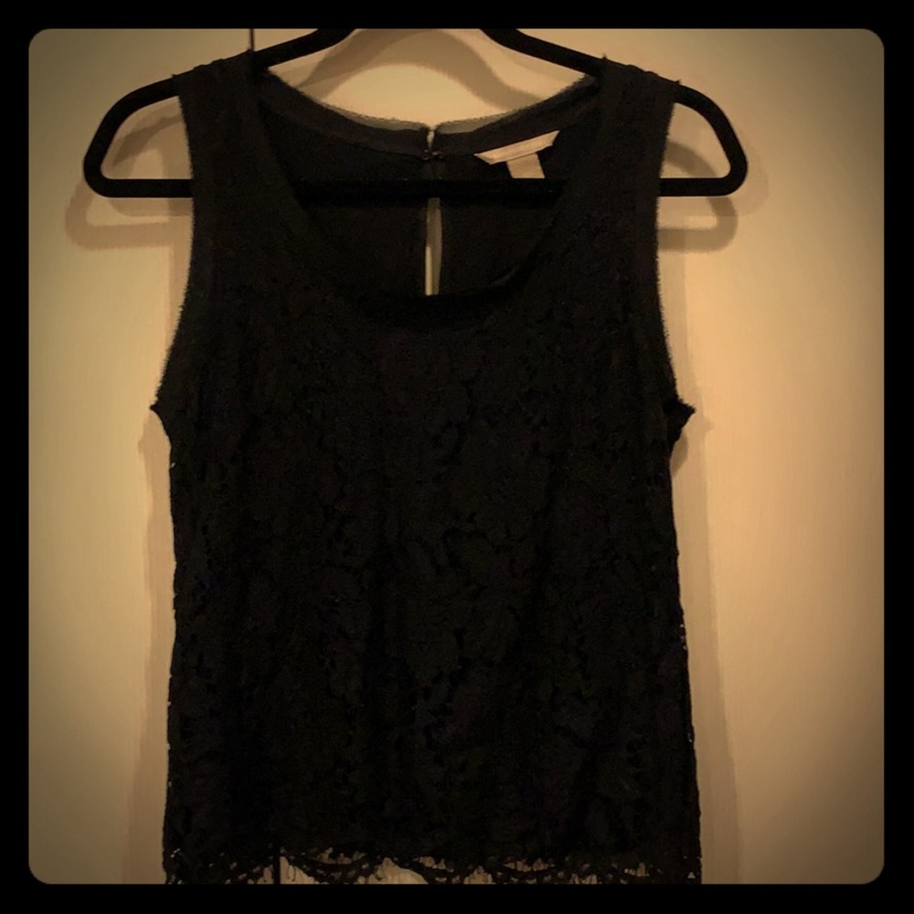 Black lace banana republic top